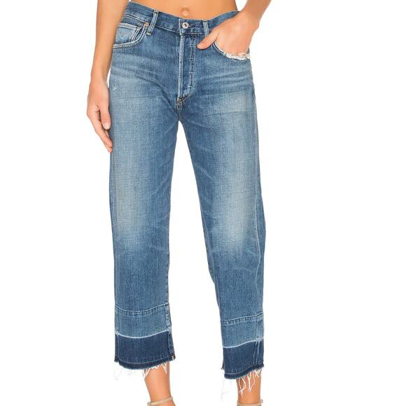 Citizens of Humanity Premium Vintage Cora Crop Undone Hem Jeans sz 26 - Picture 1 of 12